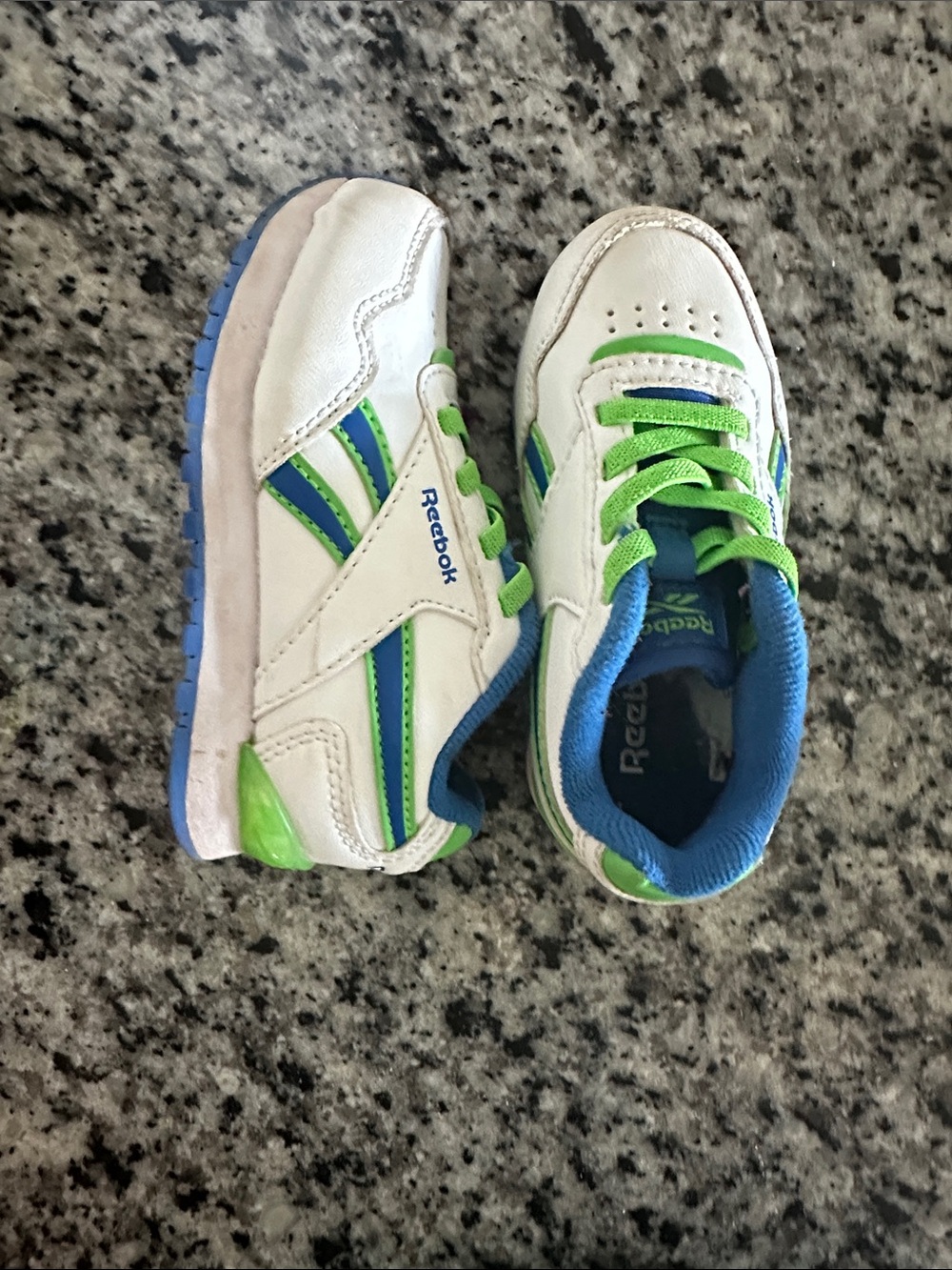 Reebok Kids White, Blue & Green Retro Athletic Sneakers